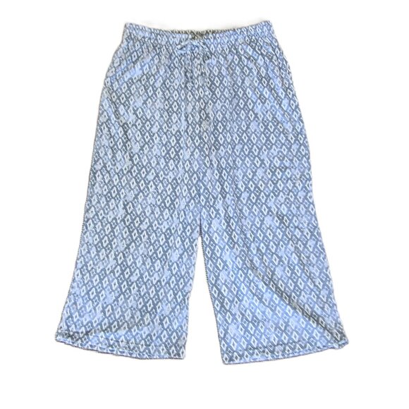 NWT TAHARI 2 Piece Matching Pajama Sleepwear Set XL Blue and White Top and Pants - Picture 5 of 16